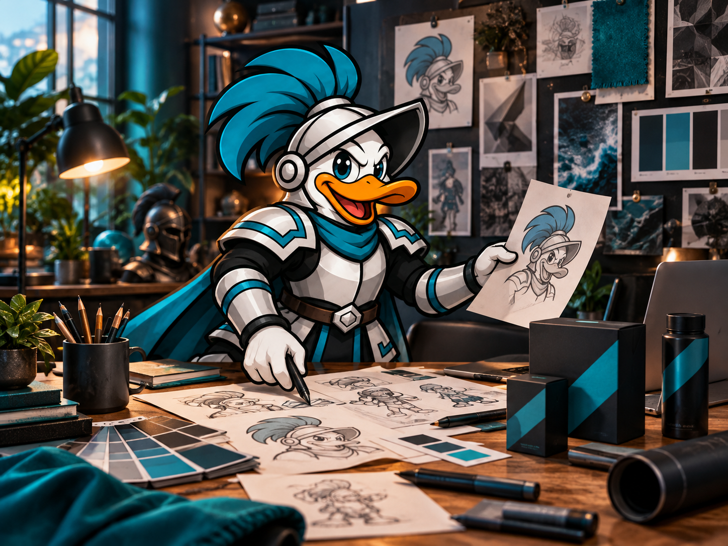 Duck mascot creating a brand identity